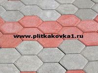 Тротуарная плитка Шестигранник 250x220x70мм красный